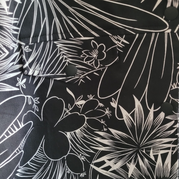 Coldwater Creek Cotton + Stretch Palm & Floral Print Jacket, Women's XL, Black - Picture 3 of 6